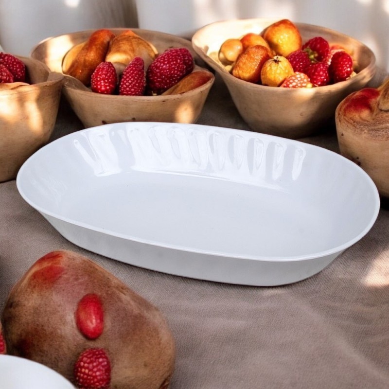 Travessa Branca De Melamina Oval 23cm X 15cm
