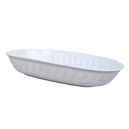 Travessa Oval Branca De Melamina 25,5cm X 17cm