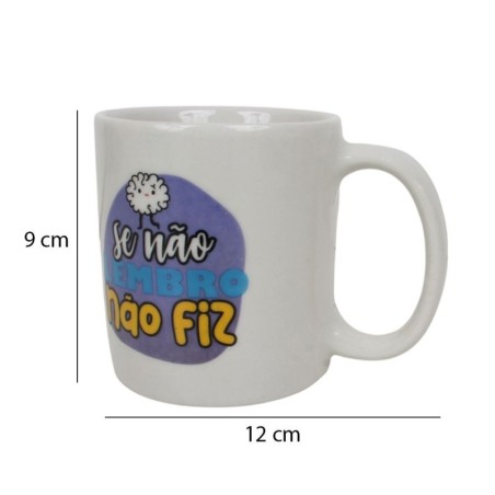 Caneca De Porcelana Estampada Com Frases Variadas 280ml