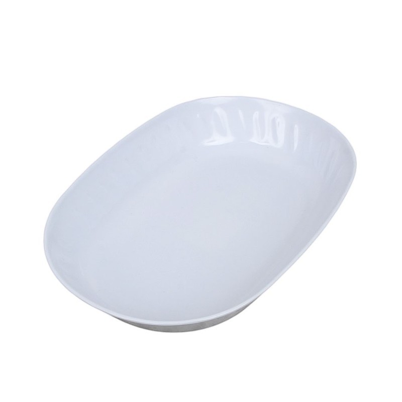Travessa De Melamina Fundo Branco Oval 4cm x 20cm x 30cm