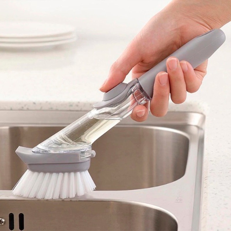 Escova De Limpeza 2 Em 1 Com Dispenser Para Louças - Compre Agora!