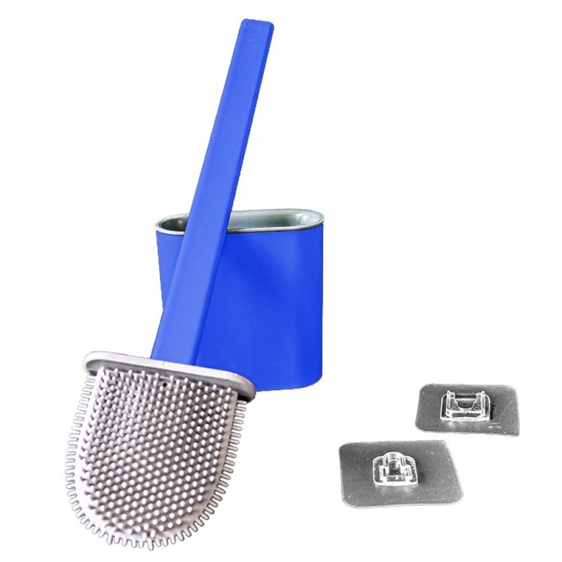Escova Sanitária De Silicone Com Suporte E Adesivo Para Parede