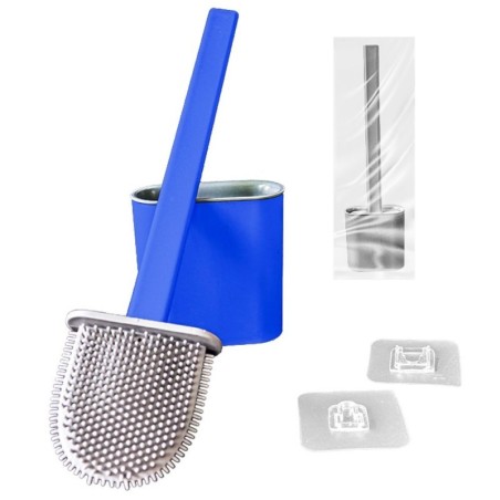 Escova Sanitária De Silicone Com Suporte E Adesivo Para Parede
