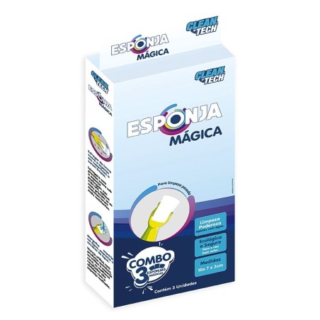 3 Esponjas Mágicas Limpeza Poderosa Apenas Com Água