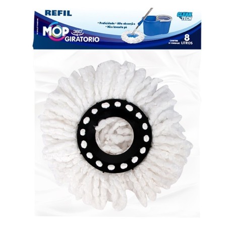 Refil Para Mop Esfregão Giratório De Microfibra 8 Litros