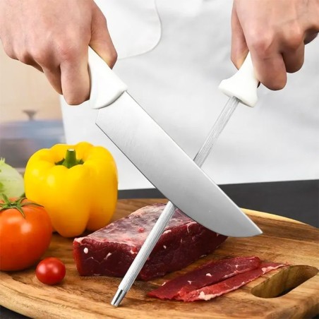 Conjunto Churrasco 3 Peças Garfo Chaira Faca Em Aço Inox