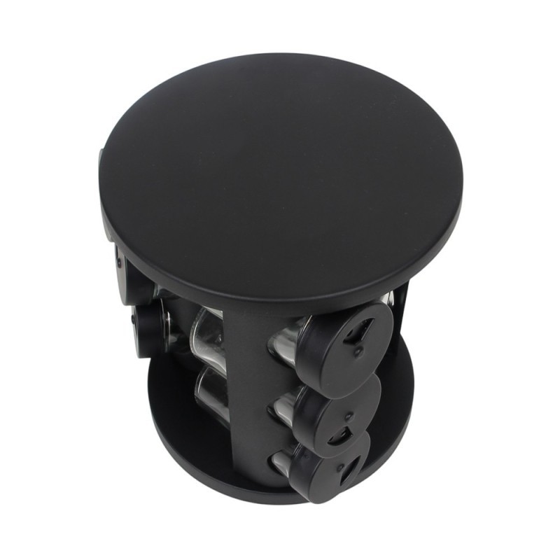 Porta Condimentos 9 Frascos Com Suporte Giratório Preto