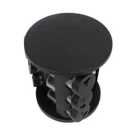 Porta Condimentos 9 Frascos Com Suporte Giratório Preto