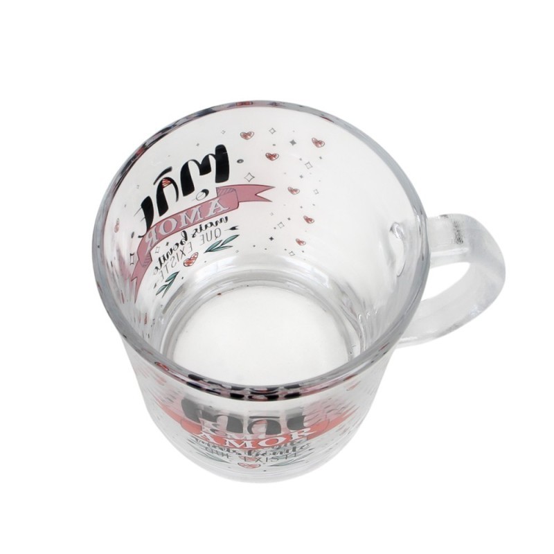 Caneca De Vidro Estampado Tema Mãe Amor Bonito 320ml