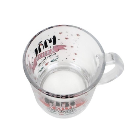 Caneca De Vidro Estampado Tema Mãe Amor Bonito 320ml