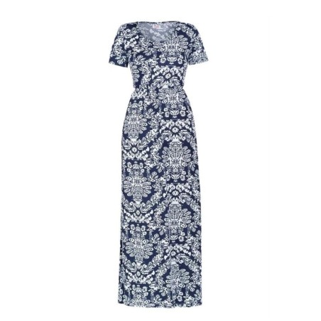 Vestido Longo Estampa Arabesco Moda Evangélica