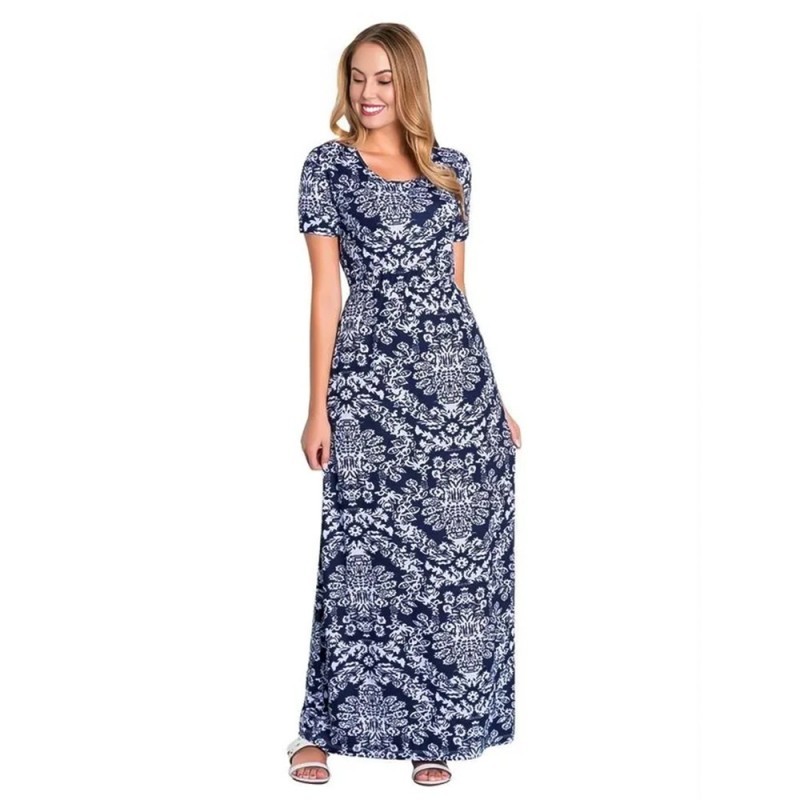 Vestido Longo Estampa Arabesco Moda Evangélica