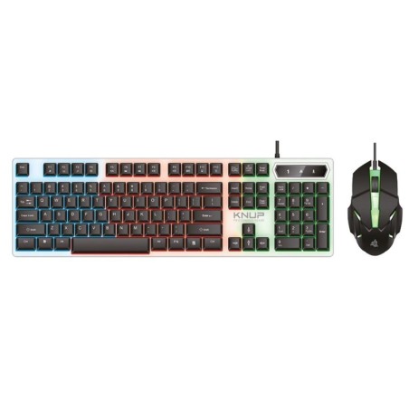 Kit Teclado E Mouse Gamer Com Fio Led RGB Retro Iluminação