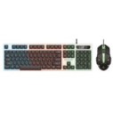 Kit Teclado E Mouse Gamer Com Fio Led RGB Retro Iluminação