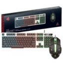 Kit Teclado E Mouse Gamer Com Fio Led RGB Retro Iluminação