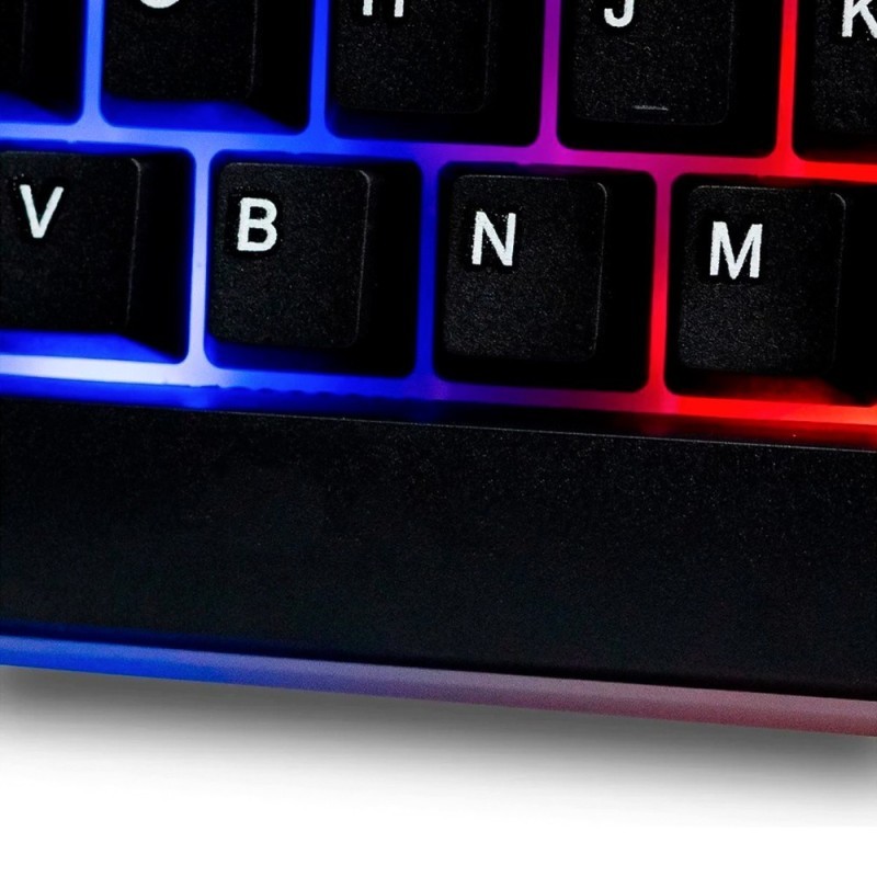 Kit Teclado E Mouse Gamer Com Fio Led RGB Retro Iluminação