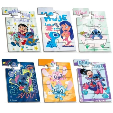 Display Mini Quebra-Cabeça Lilo e Stitch 6 Unidades