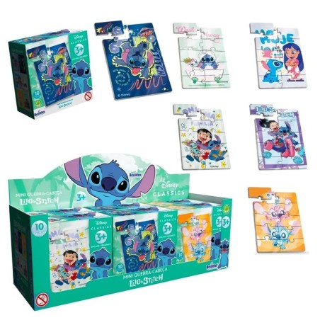 Display Mini Quebra-Cabeça Lilo e Stitch 6 Unidades