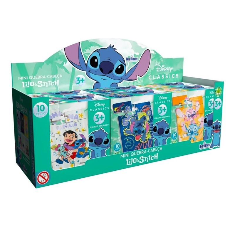 Display Mini Quebra-Cabeça Lilo e Stitch 6 Unidades
