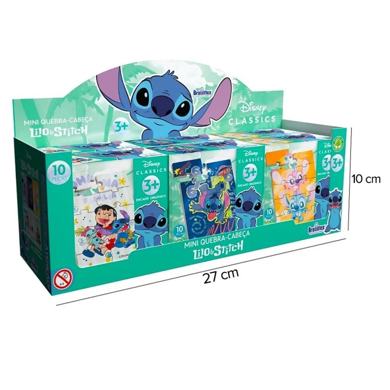 Display Mini Quebra-Cabeça Lilo e Stitch 6 Unidades