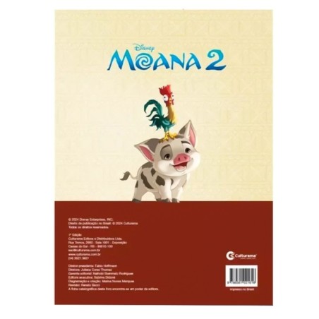 Livro Infantil Ler E Colorir Disney Princesa Moana 8 Páginas