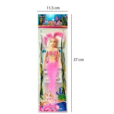Brinquedo Boneca Pequena Sereia Com Luzes