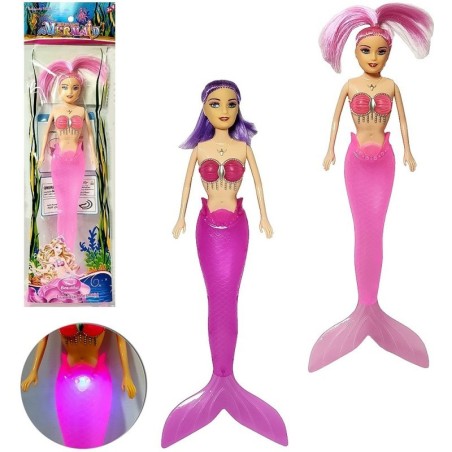 Brinquedo Boneca Pequena Sereia Com Luzes
