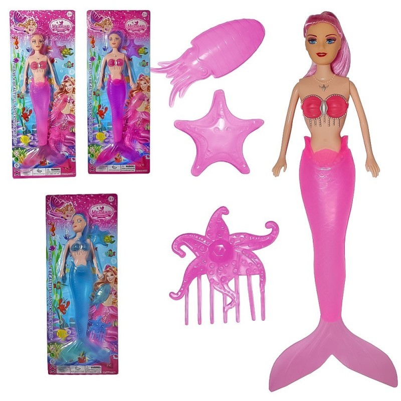 Boneca Sereia Mermaid Com Acessórios E Luz Glamour Girl