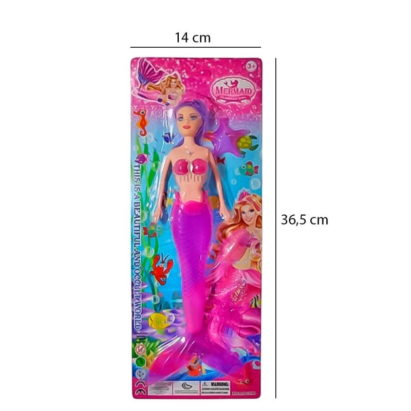 Boneca Sereia Mermaid Com Acessórios E Luz Glamour Girl