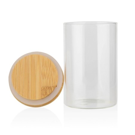 Pote De Vidro Redondo 250ml Com Tampa Hermética De Madeira