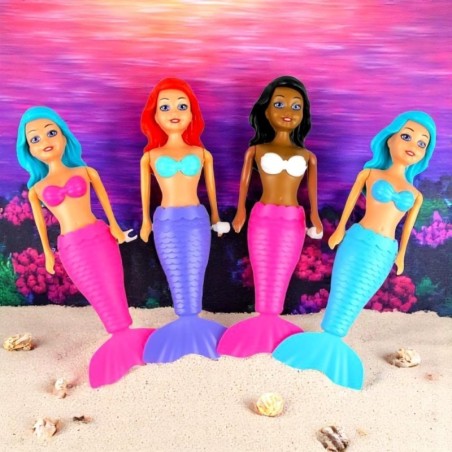 Boneca Sereia Encantada Para Banho Movida A Corda