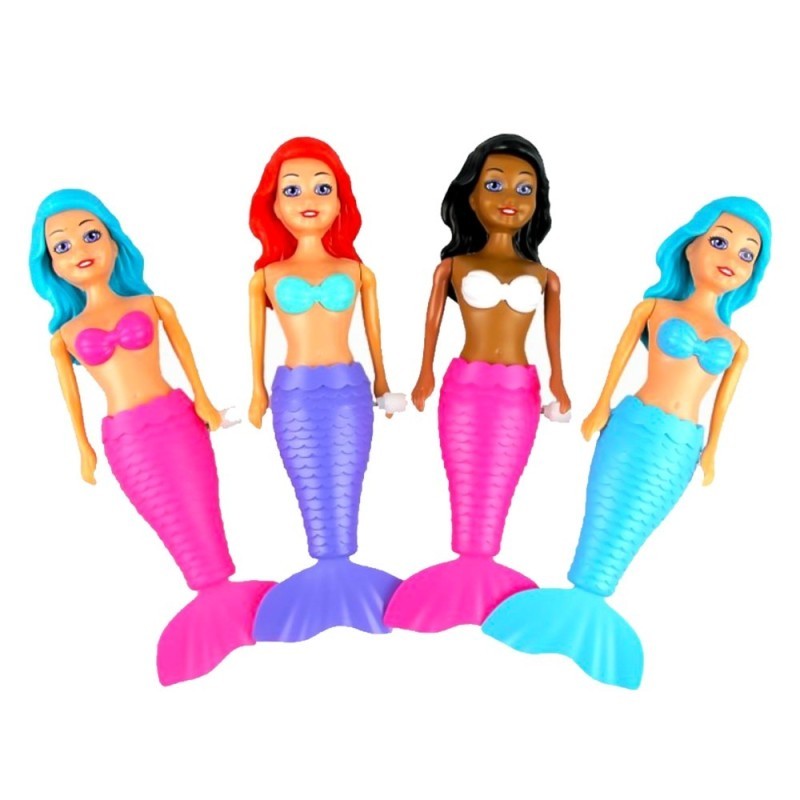 Boneca Sereia Encantada Para Banho Movida A Corda