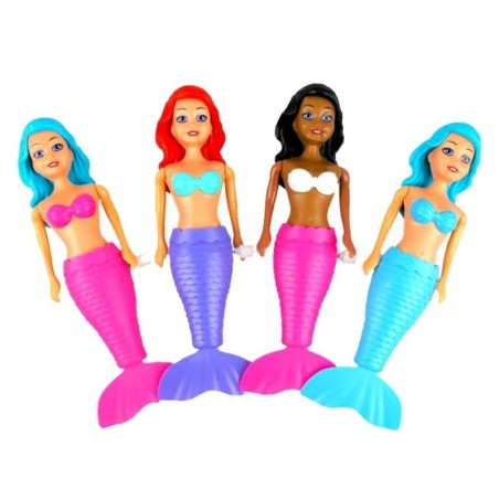 Boneca Sereia Encantada Para Banho Movida A Corda