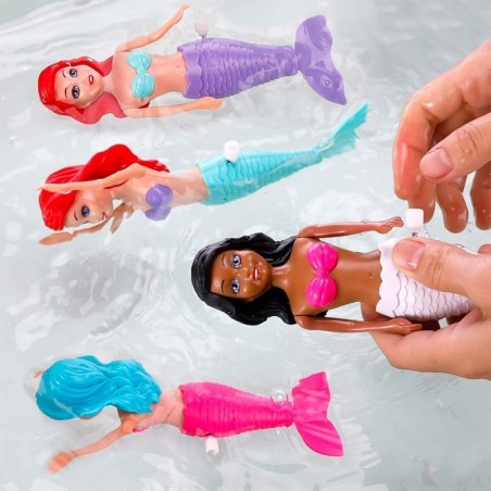 Boneca Sereia Encantada Para Banho Movida A Corda