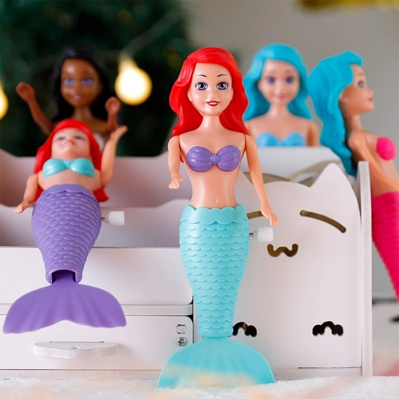 Boneca Sereia Encantada Para Banho Movida A Corda