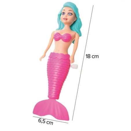 Boneca Sereia Encantada Para Banho Movida A Corda