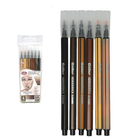 Canetas Hidrográficas Graphic Tons De Pele 2.0mm 6 Unidades
