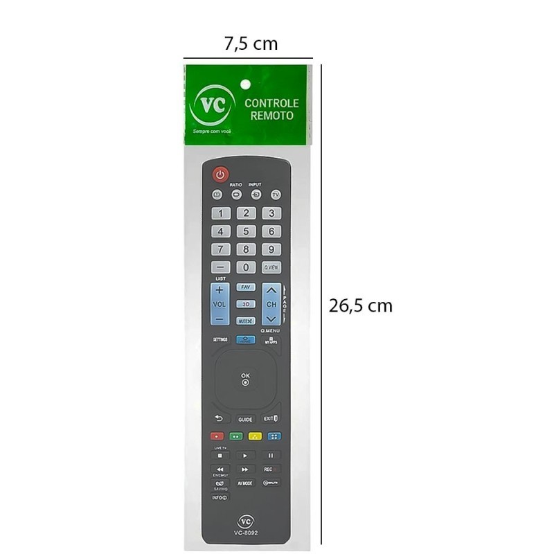 Controle Remoto Compatível Com TV LCD LG Preto