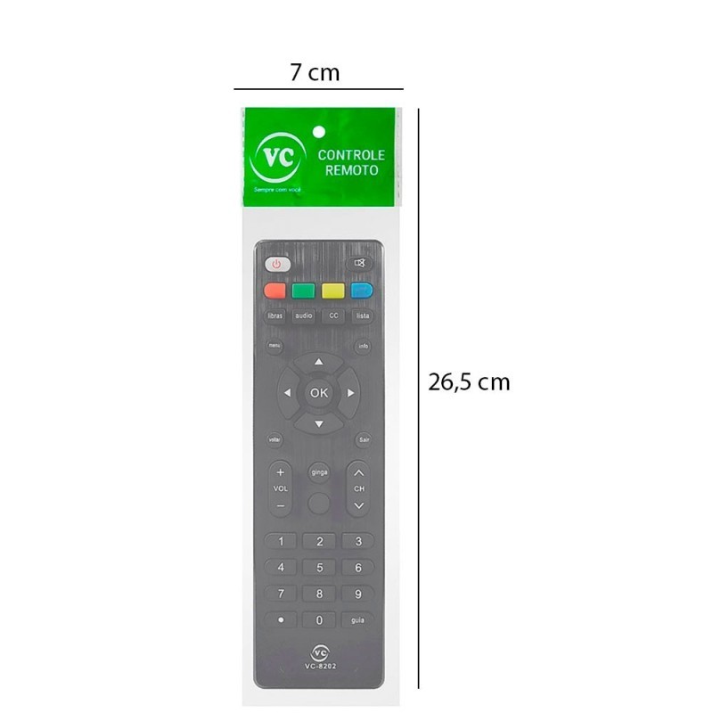 Controle Remoto Compatível Conversor Positivo Preto