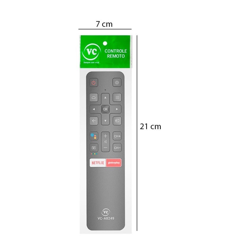 Controle Remoto Compatível TV LCD TCL Preto