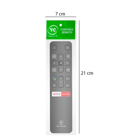 Controle Remoto Compatível TV LCD TCL Preto