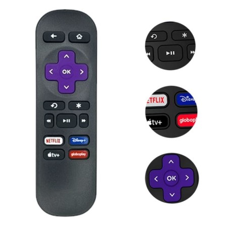 Controle Remoto Compatível Com Receptor Roku 14 x 4cm