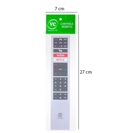 Controle Remoto Compatível Com TV AOC 20 x 4cm