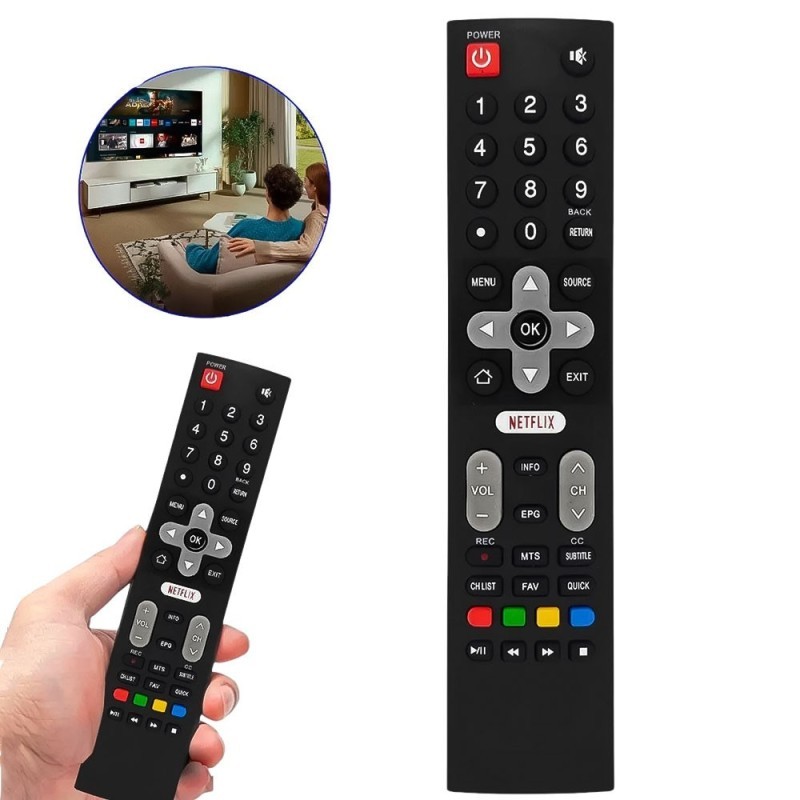 Controle Remoto Compatível Com TV LCD Philco Preto