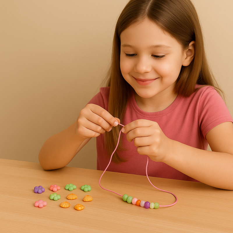 Kit Bijuteria Infantil Com 91 Miçangas Na Cartela