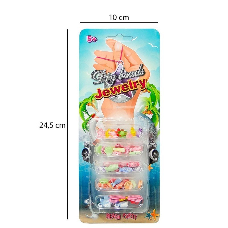 Kit Bijuteria Infantil Com 91 Miçangas Na Cartela