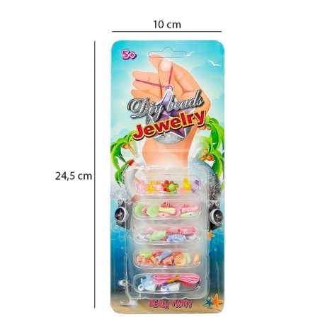 Kit Bijuteria Infantil Com 91 Miçangas Na Cartela