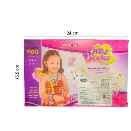Kit Beleza Bijuteria Infantil Com 100 Miçangas