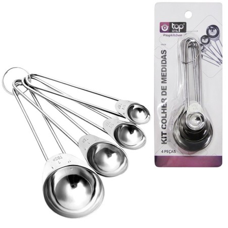 Conjunto De Colher Medidora Com 4 Unidades Na Cartela