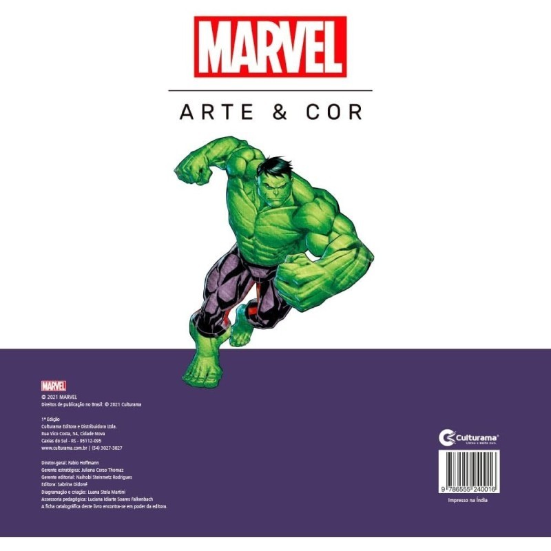 Livro De Colorir Arte E Cor Marvel Vingadores 36 Páginas